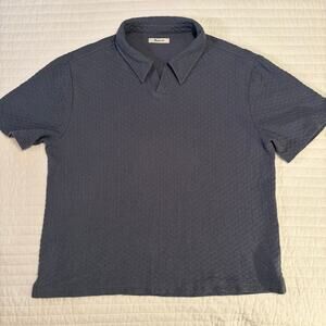 Madewell Men's Johnny-Collar Textured Knit Polo, size S/M